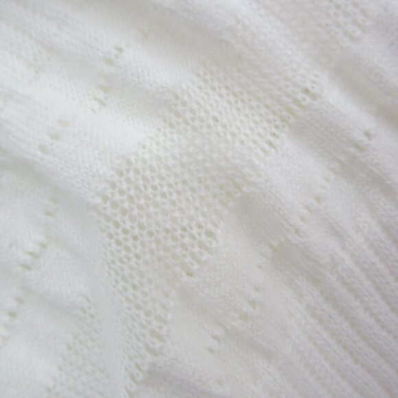 Banana Republic Women XL White SS Cotton Blend Empire Waist Cardigan Lace Detail - Picture 4 of 9